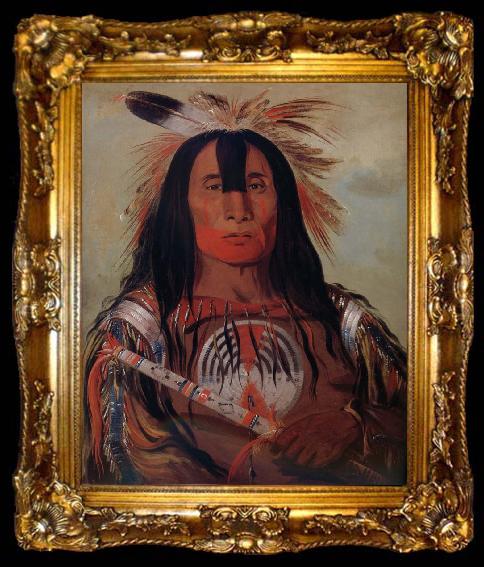 framed  George Catlin Stu-mick-o-sucks,Buffalo Bull-s Back Fat,Head Chief,Blood Tribe, ta009-2